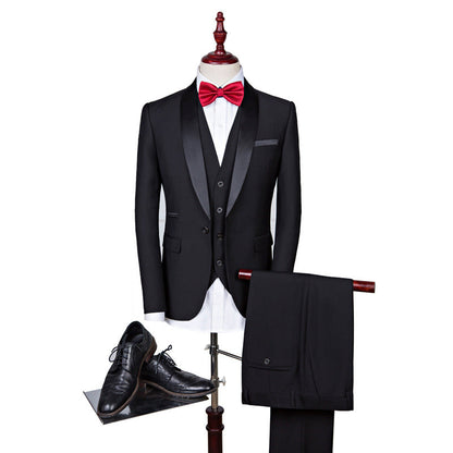 Men's 3-Piece Slim Fit Formal Tuxedo Suit | Jacket, Pants & Vest