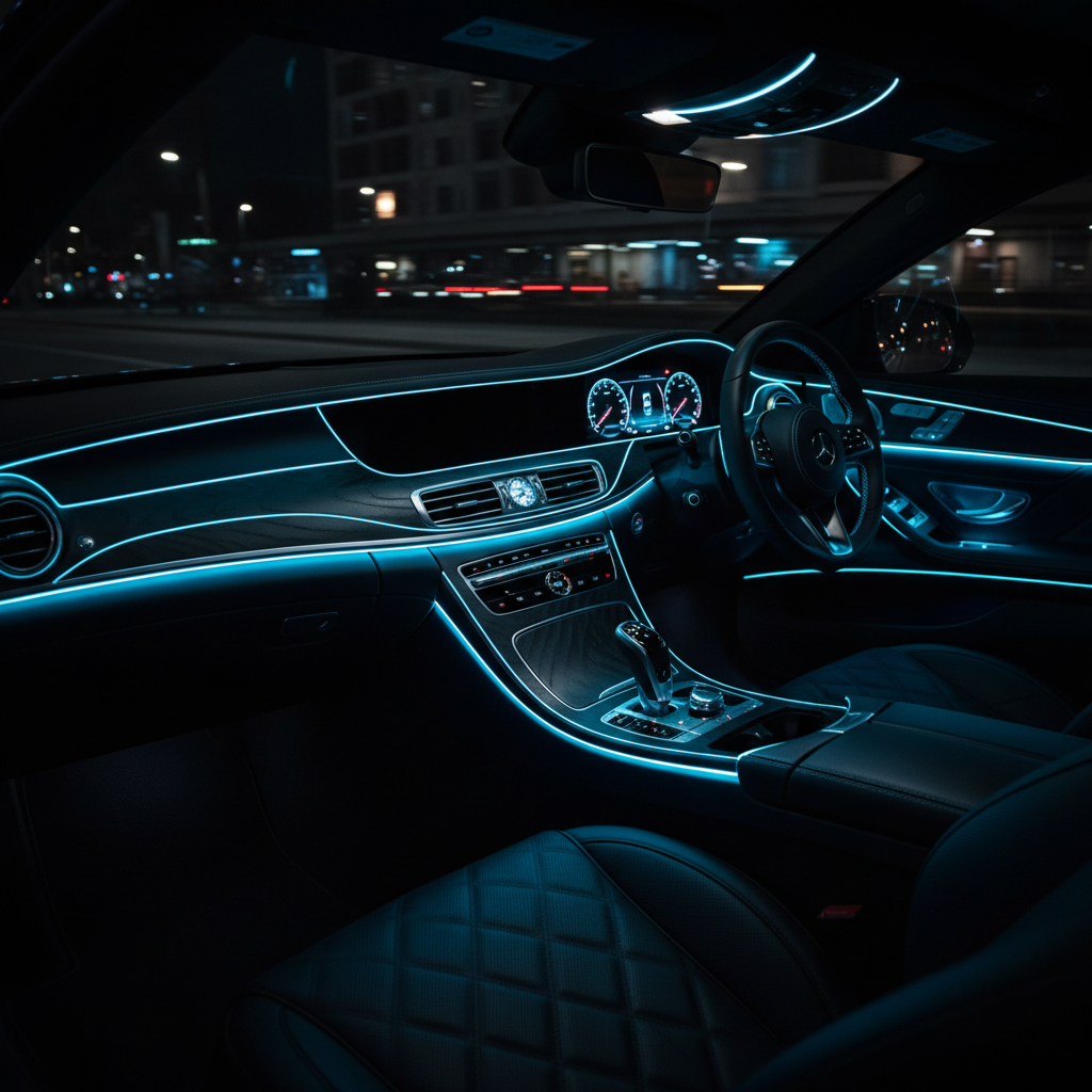 Blue EL Ambience Car Interior
