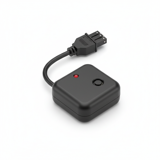 Electric scooter anti-theft alarm device on white background