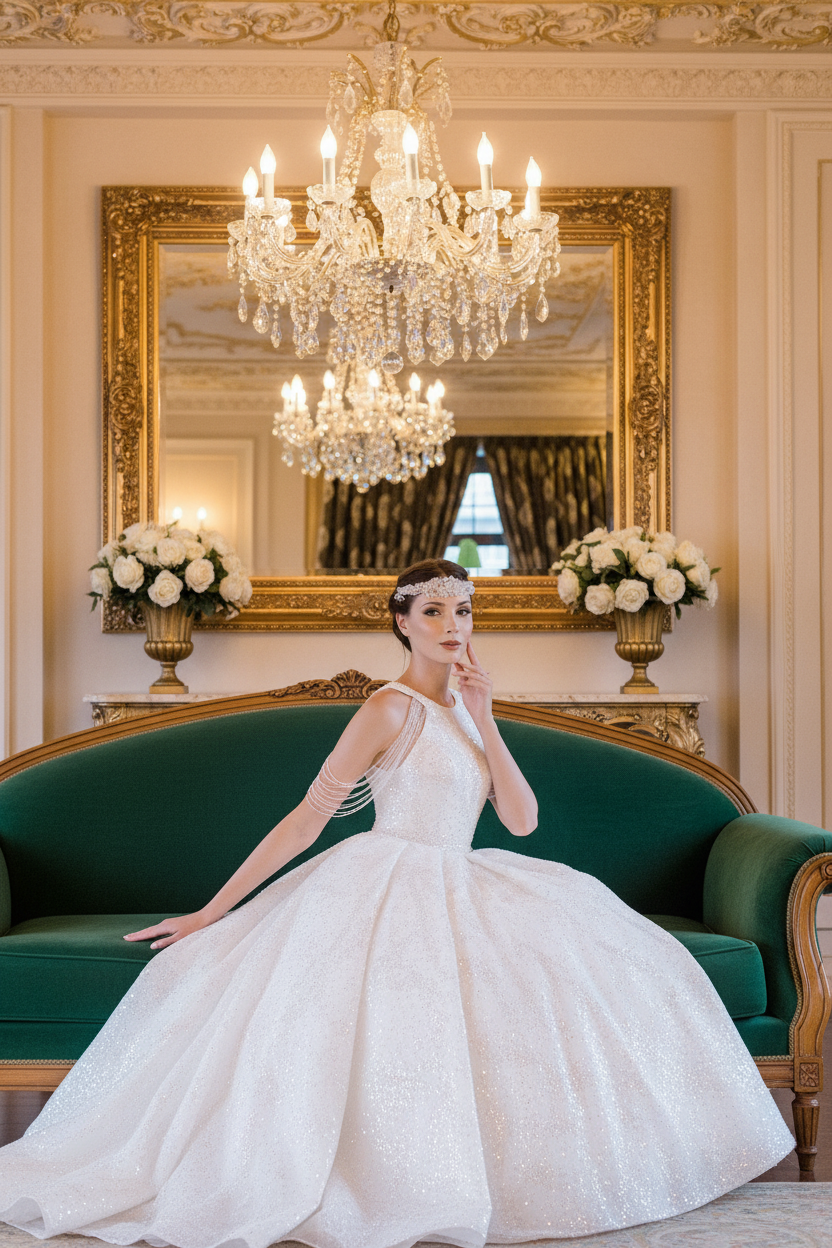 Wedding Dress - Sitting Pose
